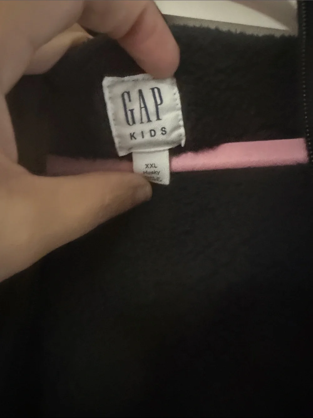 GAP Black Hooded sherpa lined Zip Jacket for Kids